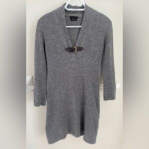 Massimo Dutti Italian Yarn Gray Mini Sweater Dress